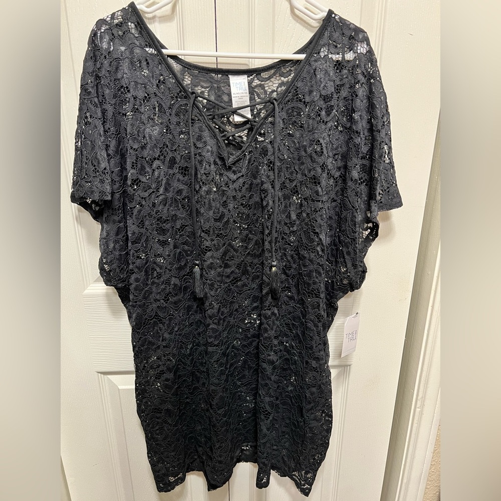 New Time And Tru Black Lace Coverup  Size XL (16-18)